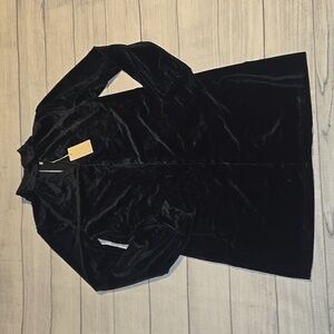 Melloday Long Sleeve Velvet Mock Neck Mini Dress Black Size S NWT